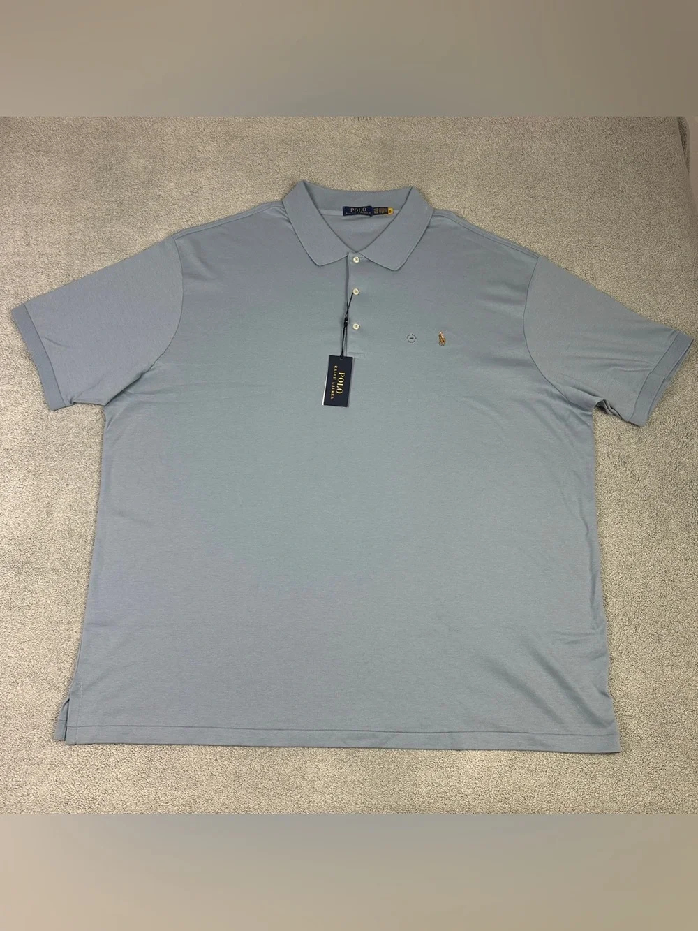 Polo Ralph Lauren Polo‎ Shirt Mens 4XB Blue Big & Tall Classic Pony Stretch NEW